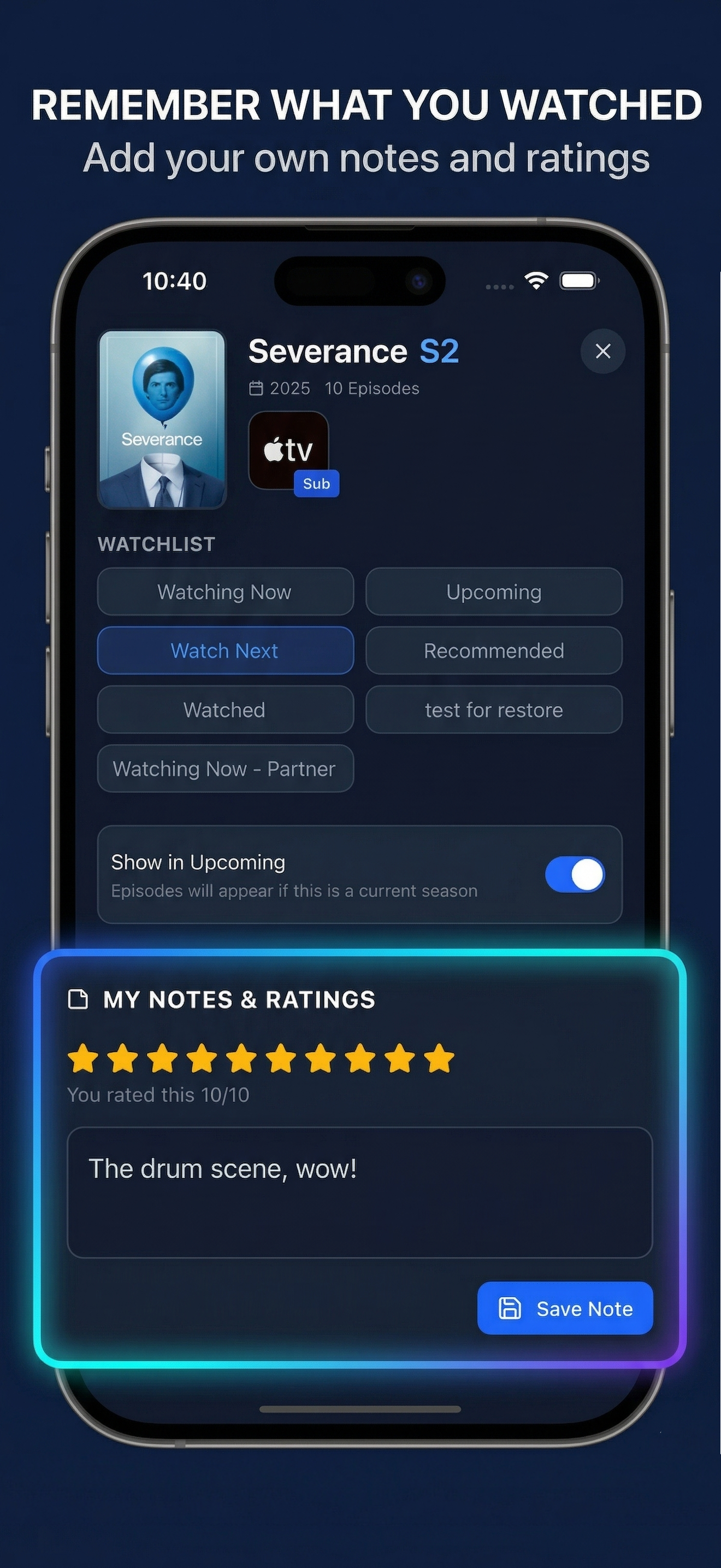 WTWN - TV & Movie Tracker screenshot 4