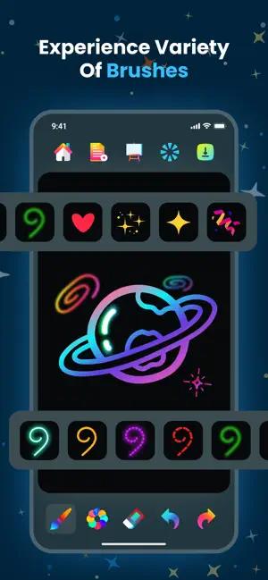 Doodle Magic: Glow Art Drawing iPhone screenshot 3