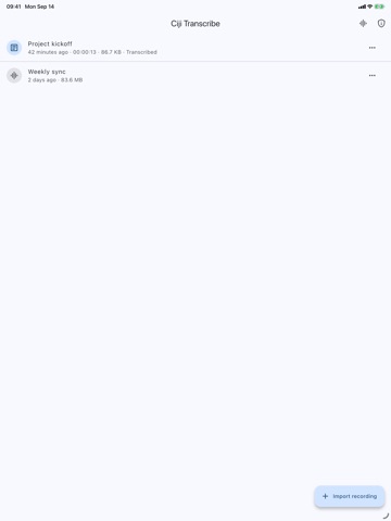 Ciji Transcribe: Voice to Text iPad screenshot