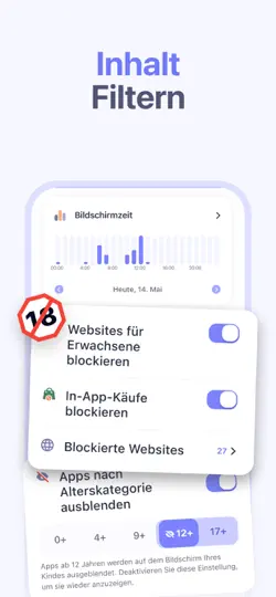 Screenshot von Kindersicherung,Bildschirmzeit auf dem iPhone 5