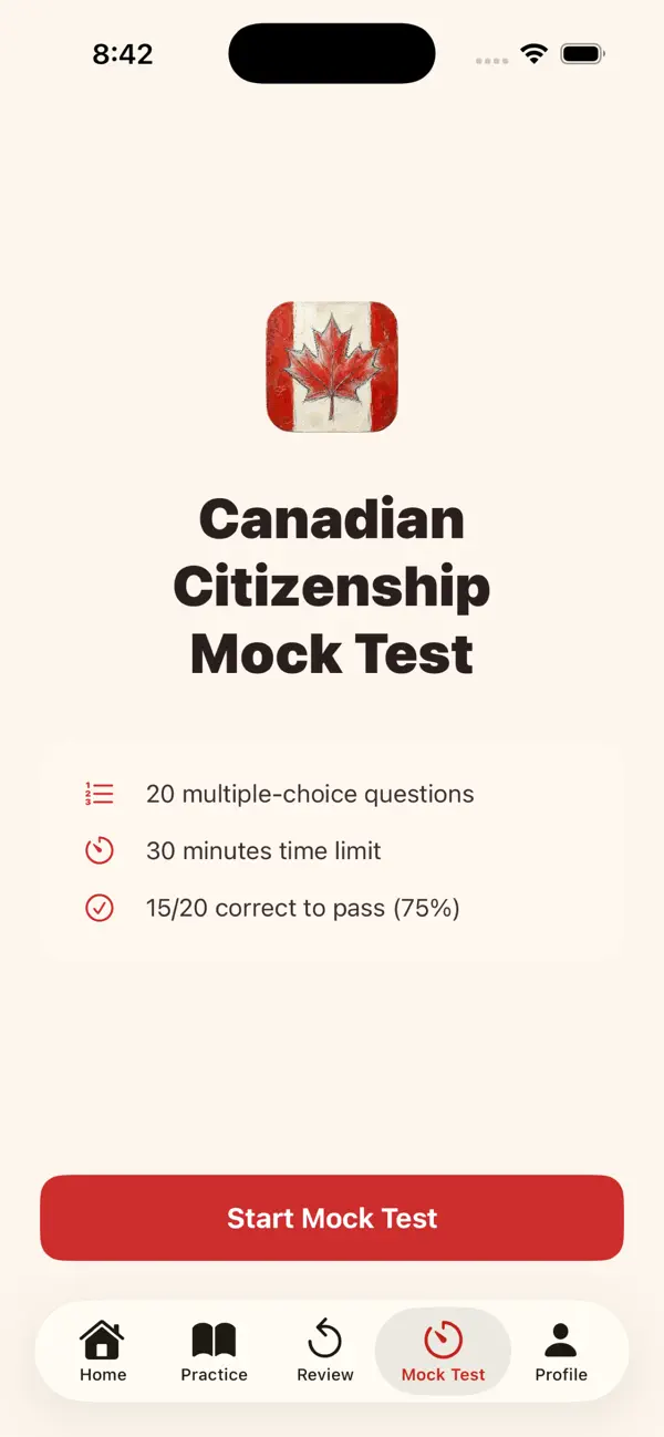 Screenshot #1 pour PassCAN -Citizenship Test Prep