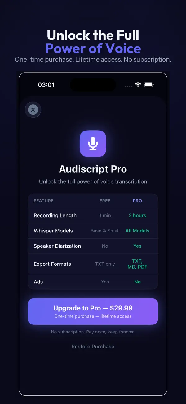 #5. Audiscript (iOS) By: METE ERDAL KOROGLU