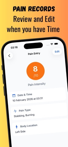 PainPoint: Pain Tracker iPhone screenshot