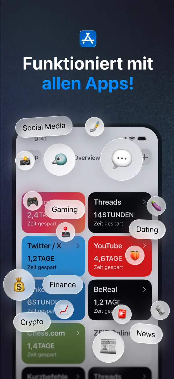 one sec | App Zeitlimit Sperre iPhone App Screenshot 9 – Produktivität