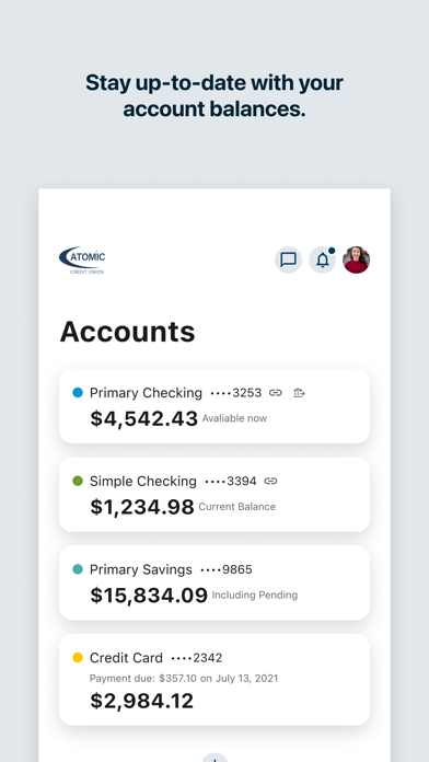 Atomic Credit Union iPhone screenshot