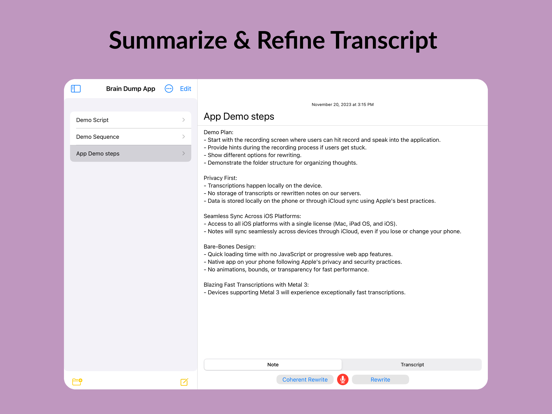 Brain Dump: Voice to Markdown iPad screenshot 4 - Productivity app