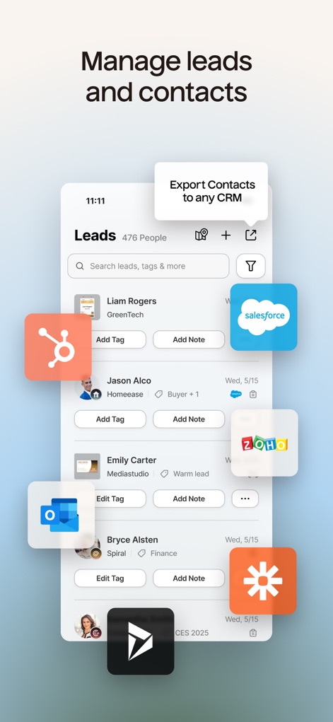 Popl: AI Lead Capture - This tool centralizes lead management, allowing users to track leads with custom tags and export contacts seamlessly to popular CRM platforms.