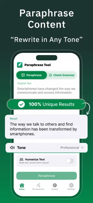 Paraphrase: Rephrase Text Tool screenshot 1