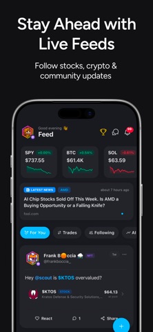SCOUT: Stocks, Crypto & AI iPhone screenshot