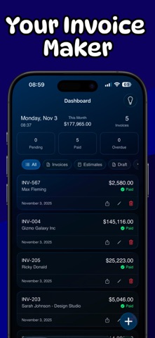 Invoice Generator: Glassica iPhone screenshot