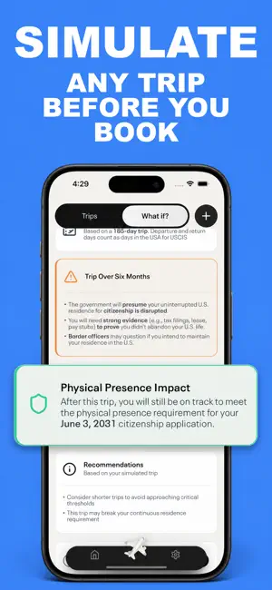 Green Card Trips - USA Tracker screenshot 3