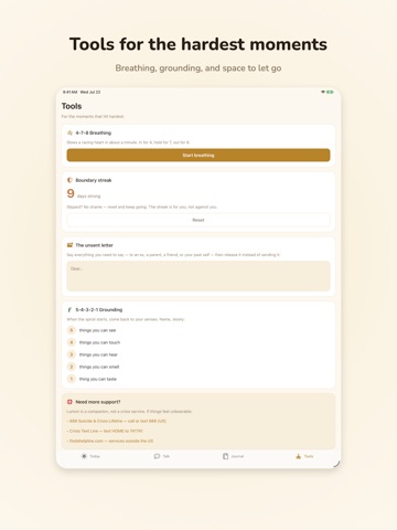 Lumori - Emotional Support iPad screenshot