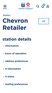 chevron texaco station support iphone screenshot 2