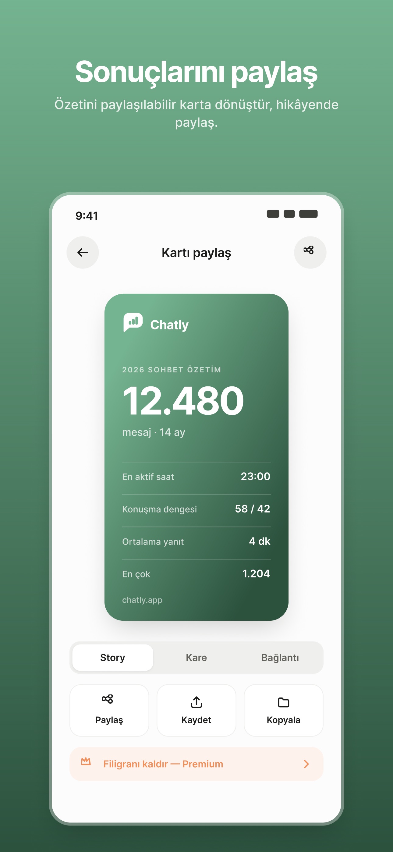 Screenshot 6 of Chatly: Sohbet Analizi