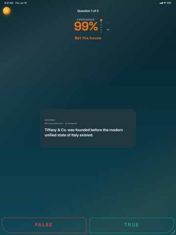 Hedge: Calibrated Trivia iPad screenshot