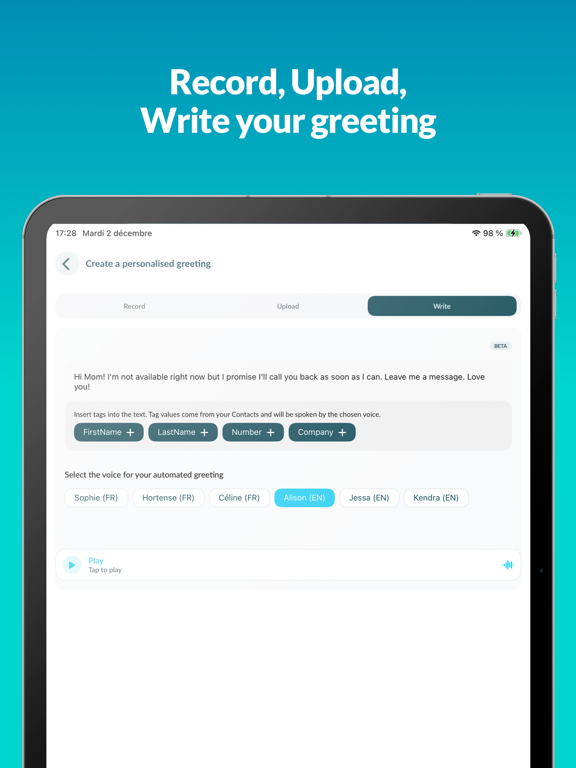 Voxist: Visual Voicemail iPad screenshot 5 - Productivity app