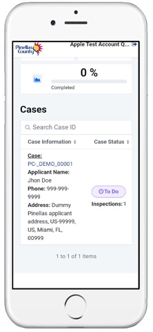 Pinellas County Inspections iPhone screenshot