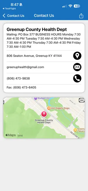 Greenup County Health Dept screenshot 2
