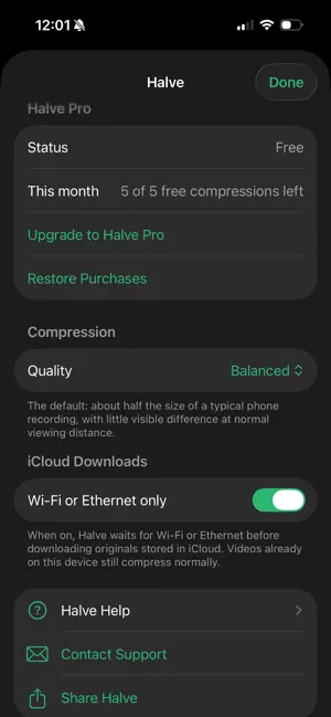Halve: Video Compressor screenshot 4