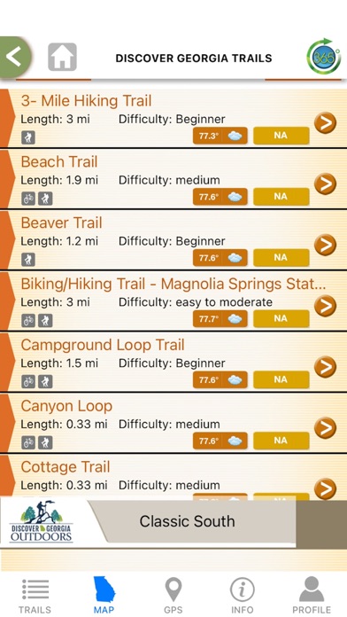Discover Georgia Trails Screenshot