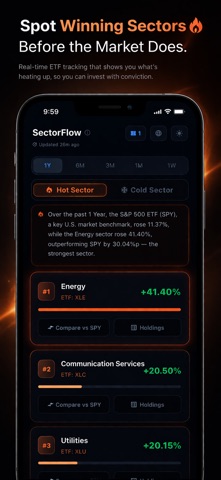 SectorFlow - Hot&Cold Sectors iPhone screenshot