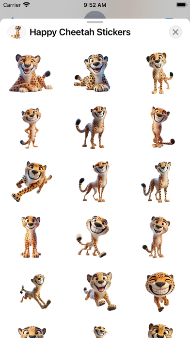 Screenshot 1 of Happy Cheetah Stickers App