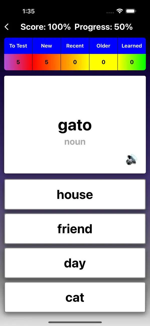 Screenshot #3 pour Learn Spanish Words Flashcards