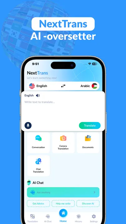 Nextrans: AI Chatoversetter iPhone-skjermbilde 2