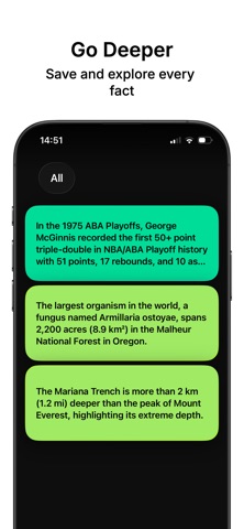 Factive: Daily Facts iPhone screenshot