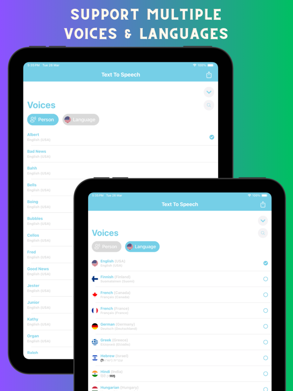 Voice notebook speech to text iPad screenshot 3 - Productivity app