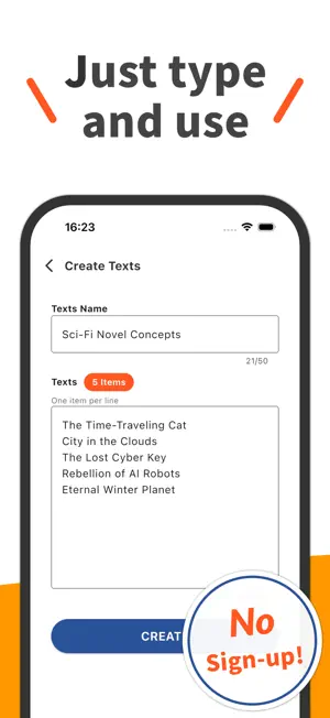 Shuffle Texts: List Randomizer screenshot 1