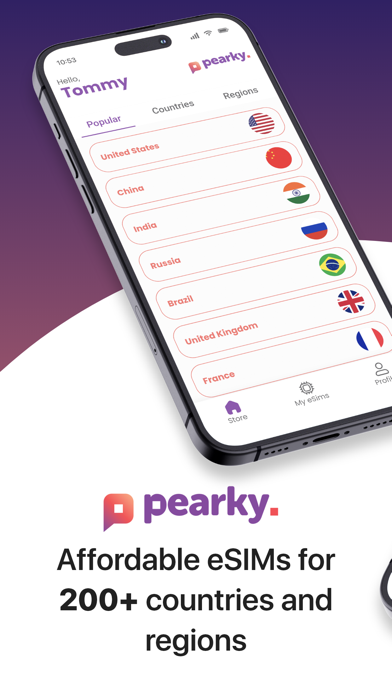 Pearky: eSIM Travel App Screenshot