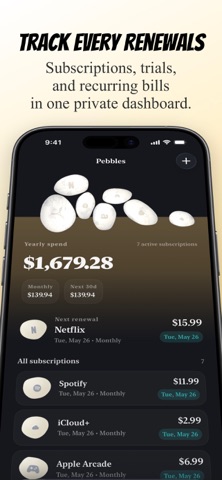 Subscription Tracker: Pebble Screenshot 1 of 6