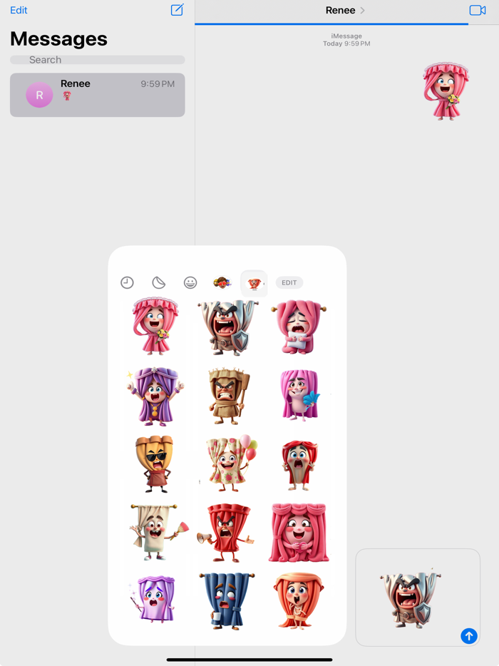 Yelling Curtain Stickers