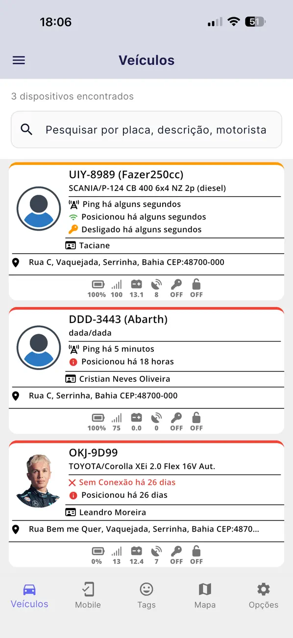 Screenshot #1 pour Farejador Rastreamento
