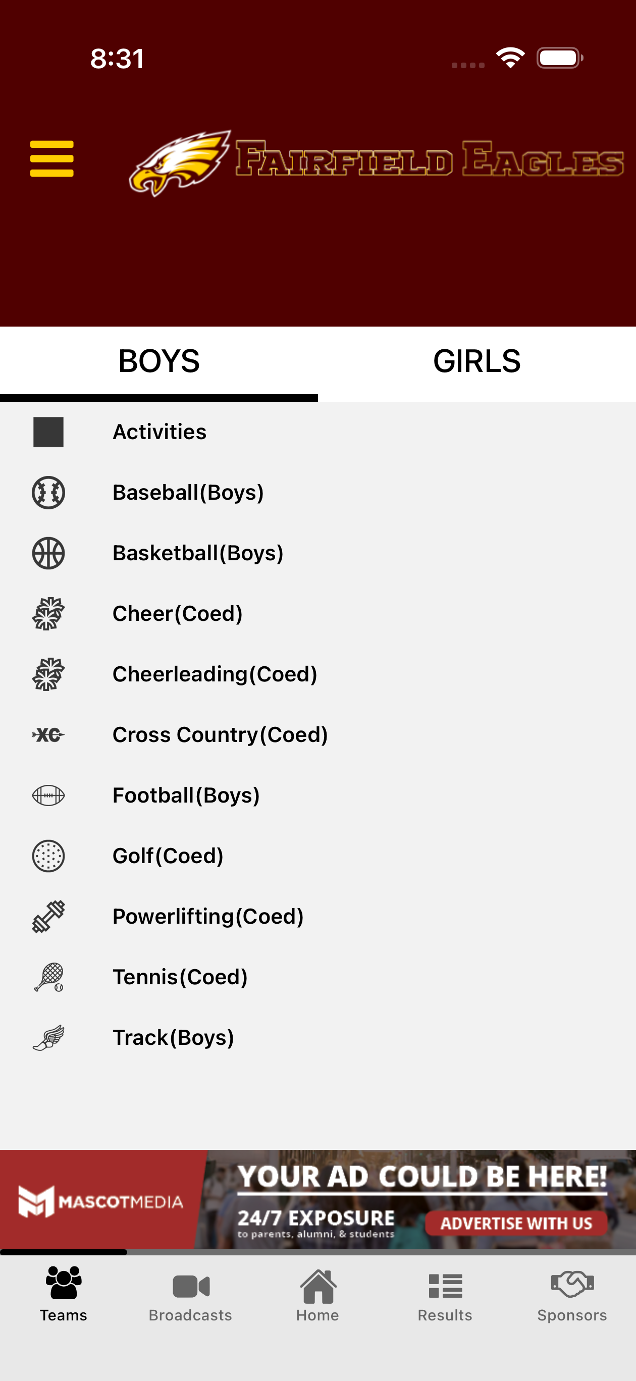 Fairfield Eagles Athletics screenshot 4