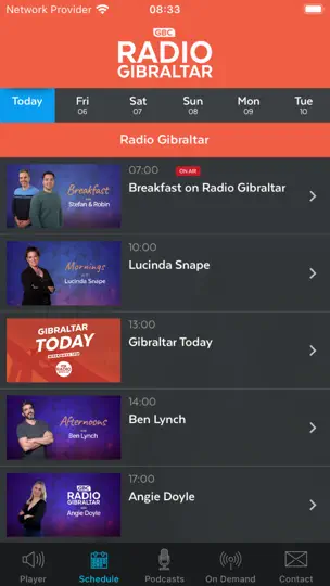 Captura de pantalla de Radio Gibraltar en iPhone 2
