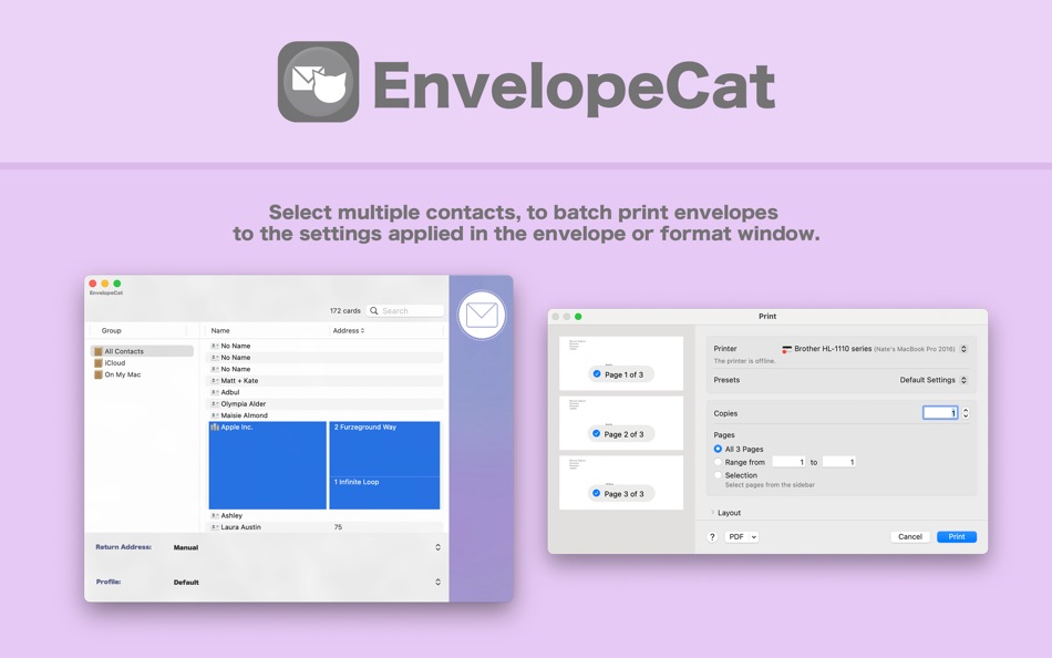 #6. EnvelopeCat - Envelope Printer (macOS) 由: Runecats