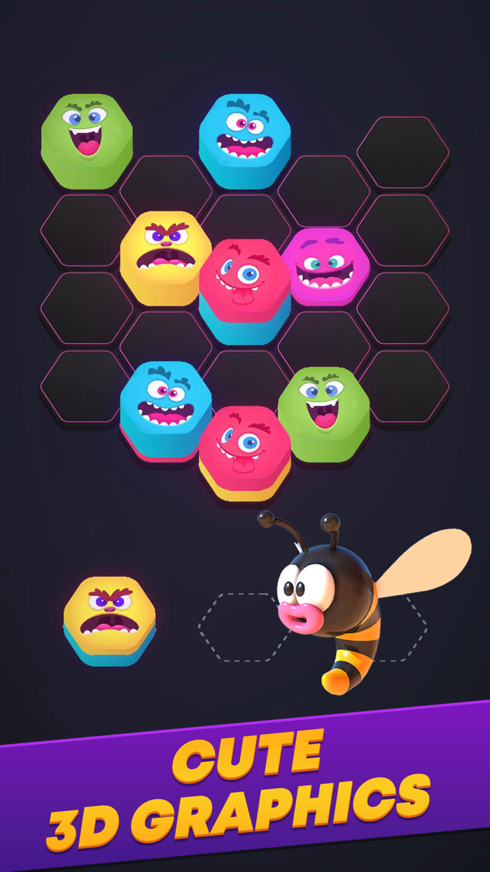 Hexacomb - Stack and Merge 3D