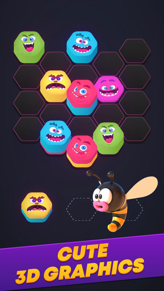 #5. Hexacomb - Stack and Merge 3D (iOS) By: Pandorio LTD