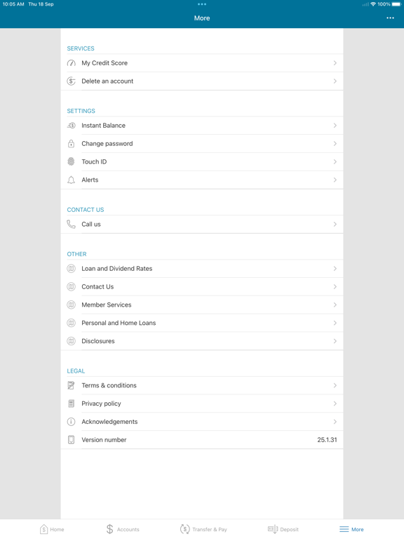 Somerset FCU Mobile iPad screenshot 4 - Finance app