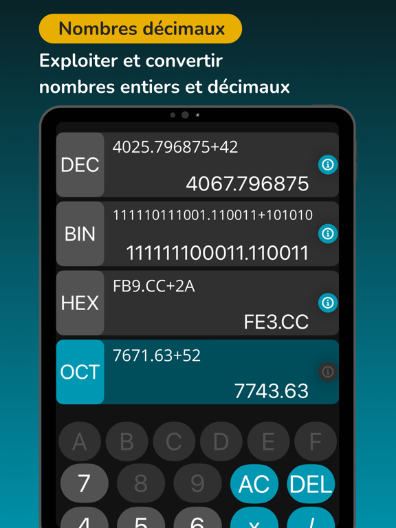 Screenshot #6 pour Calculatrice binaire convert