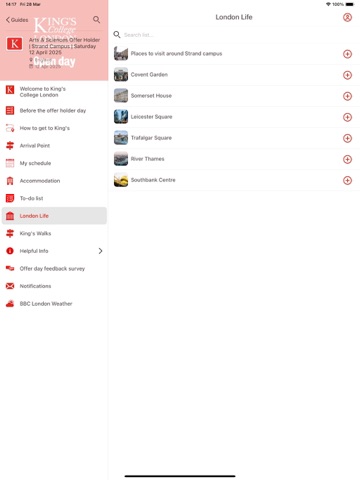 King's Open Days iPad screenshot 2