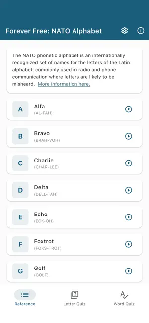 NATO Phonetic Alphabet Trainer screenshot 4