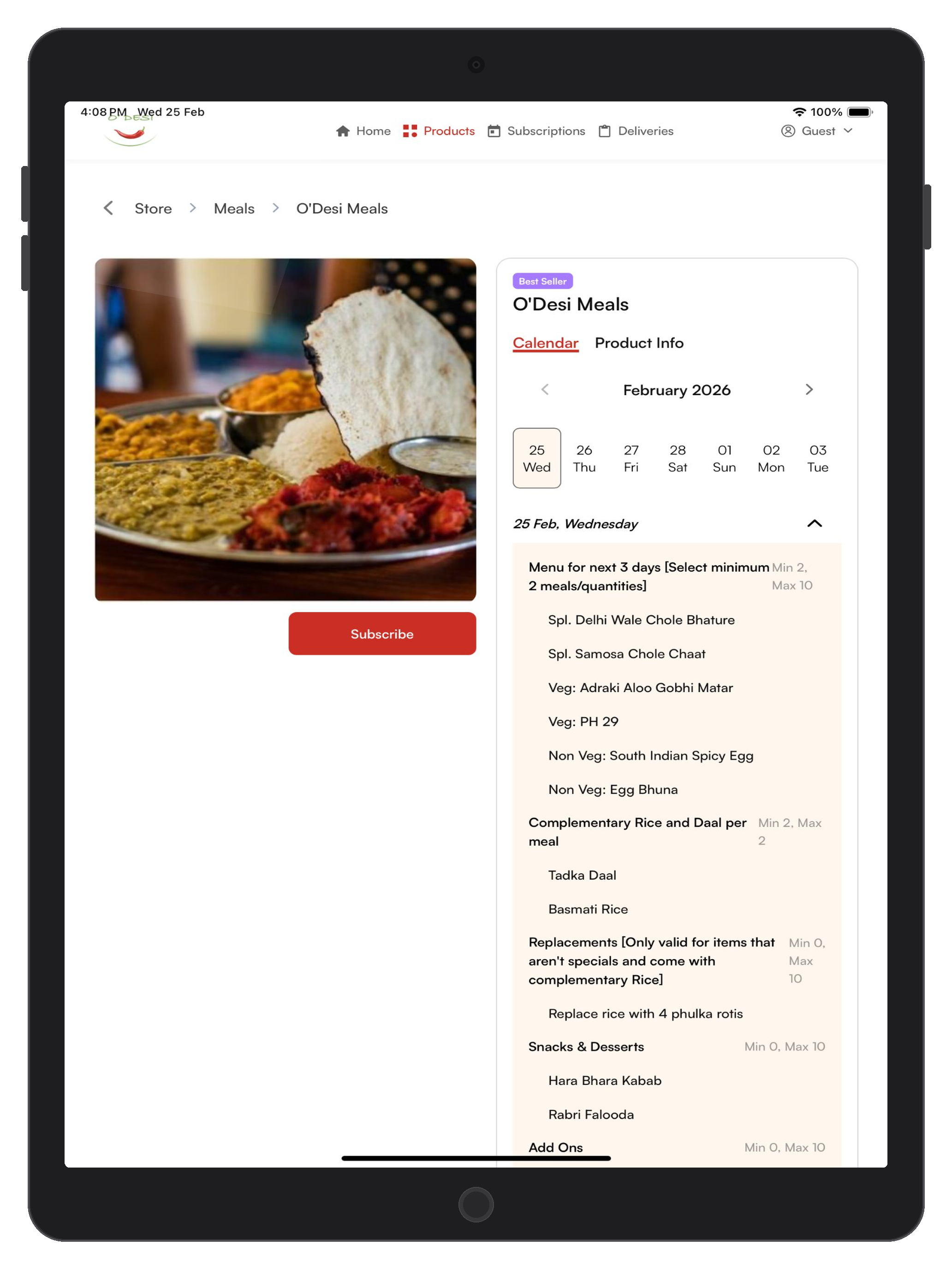 O'Desi Meals