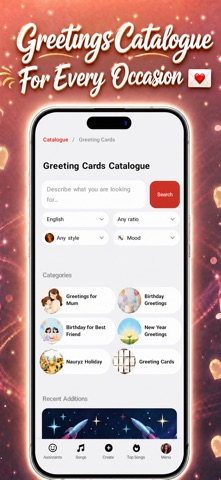 Songly: AI Songs & Greetings iPhone screenshot
