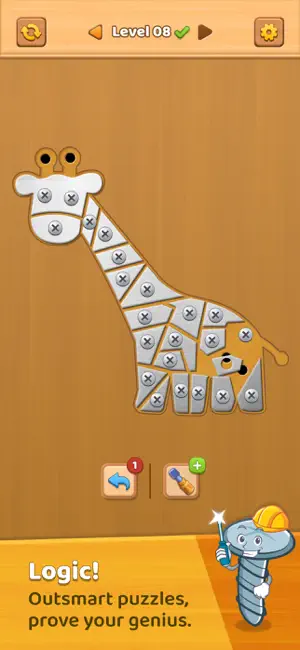 Screw Pin Jam Puzzle: Wood screenshot 1