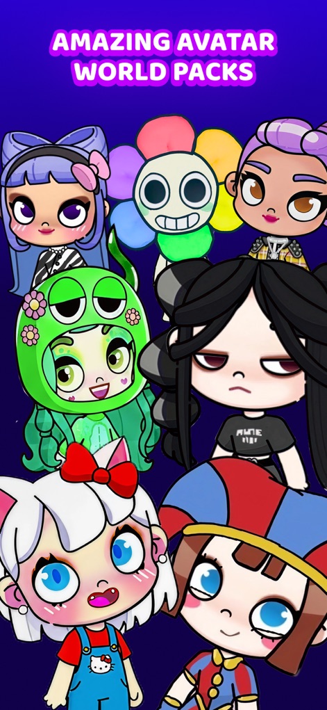 Avatar World - Cute Life Mods - Users can explore a vibrant collection of unique character styles, showcasing both whimsical frog-themed outfits and expressive, detailed avatar designs.