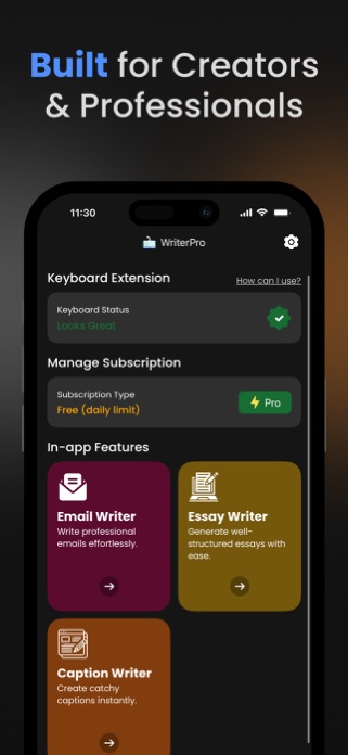 WriterPro: Ai Keyboard Screenshot 6 of 8