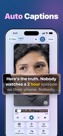 Clipolette: AI Clips, Captions Screenshot 3 of 4